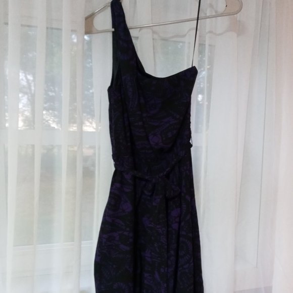 2 for $5-Size XS Black and Purple One Shoulder Dress - Picture 1 of 5